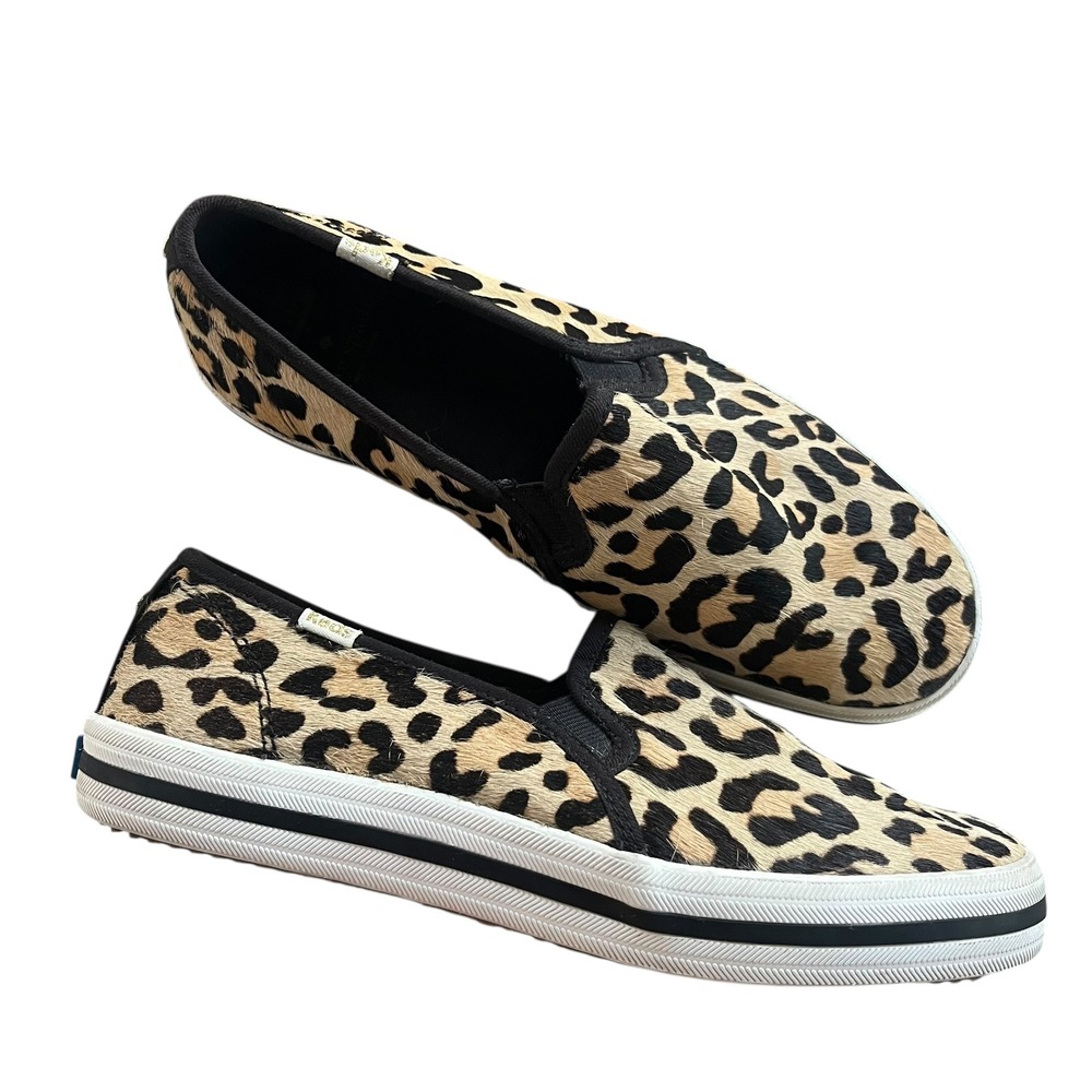 Keds Leopard Print Slip-On Sneakers - Black/Tan